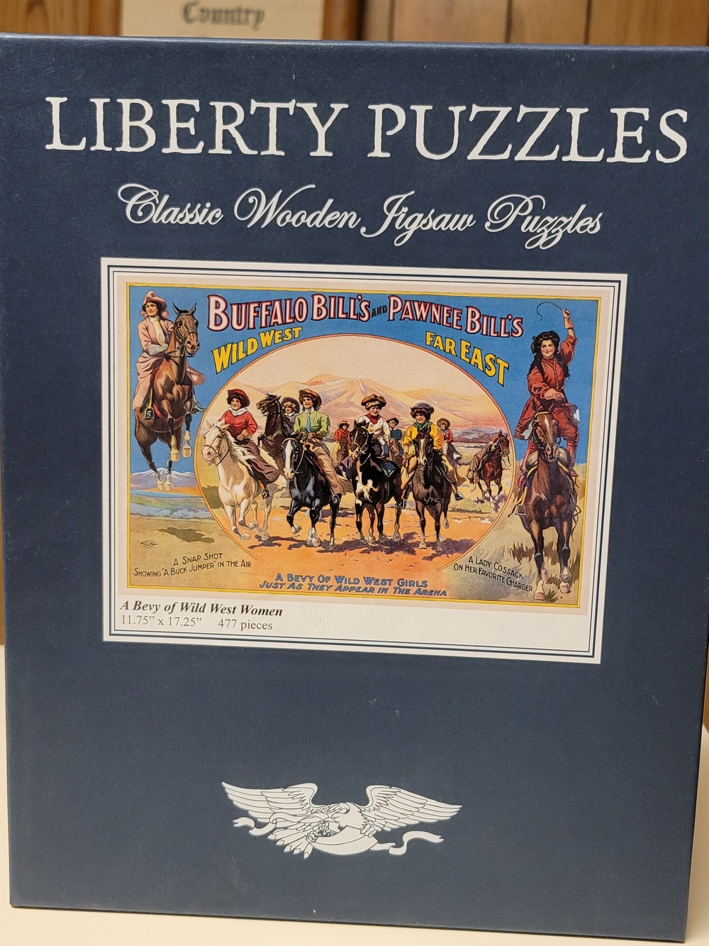 Liberty Puzzles Classic Wooden Jigsaw Puzzle - Navy Blue